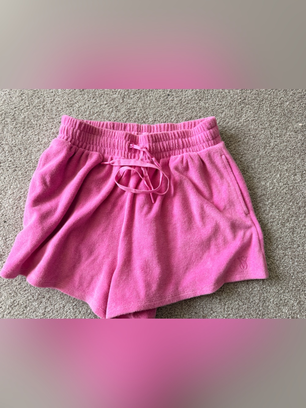 Victoria's Secret Hot Pink Terry Drawstring Athletic Shorts